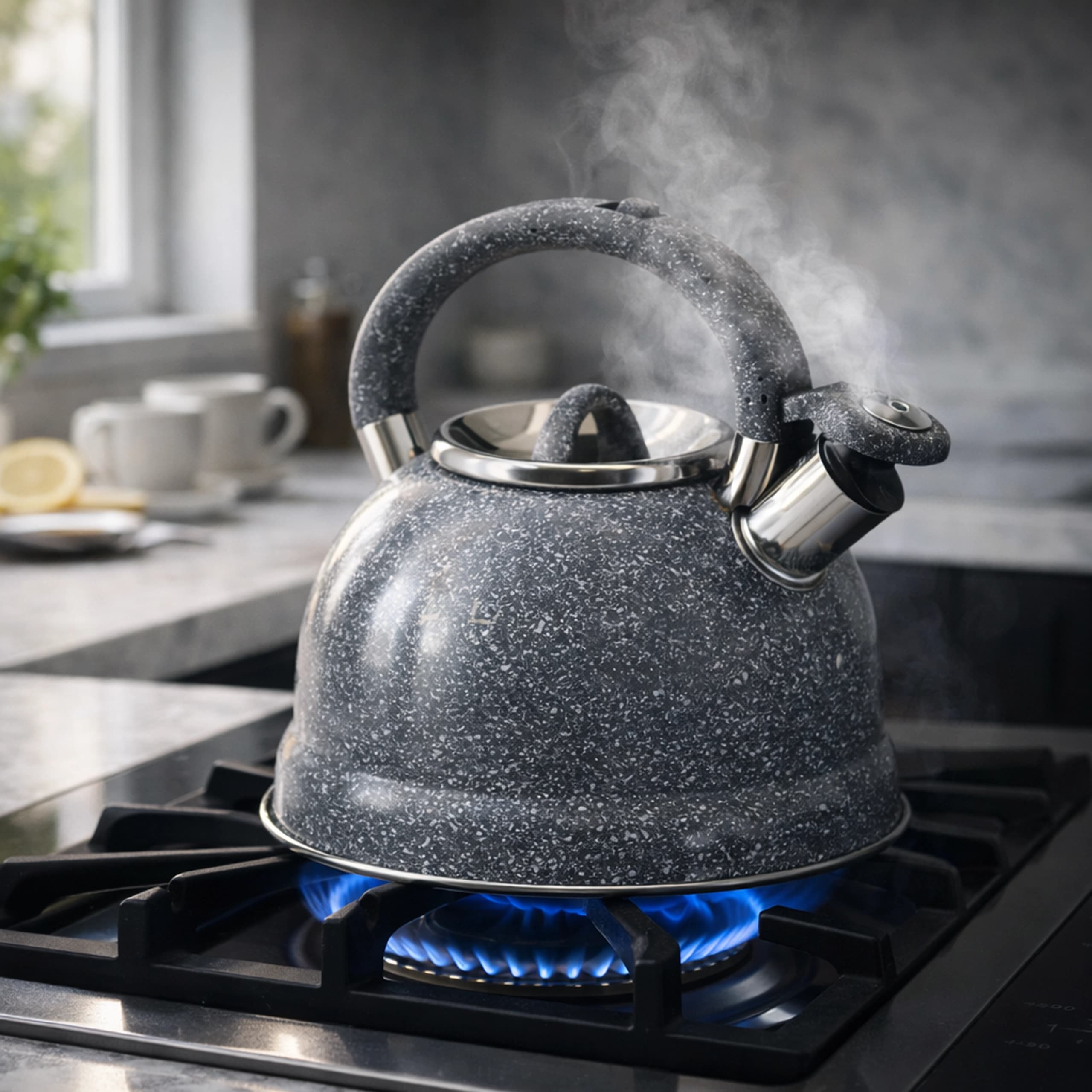 products.photoOf Whistling Kettle 3L Stainless Steel Induction Compatible Grey KB-6648