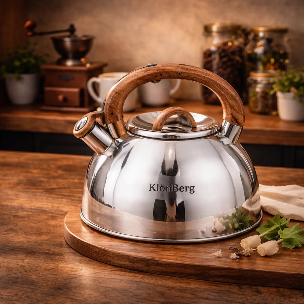 products.photoOf Whistling Kettle 3L Stainless Steel Induction Satin Finish KB-6603