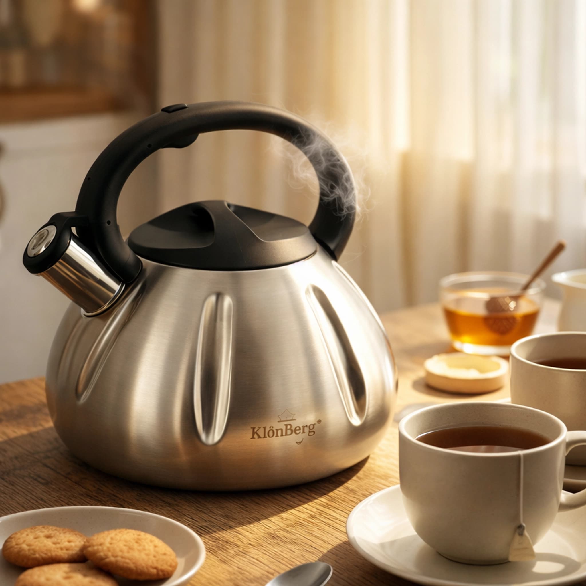 products.photoOf Whistling Kettle 3L Stainless Steel Induction Mirror Finish KB-6602