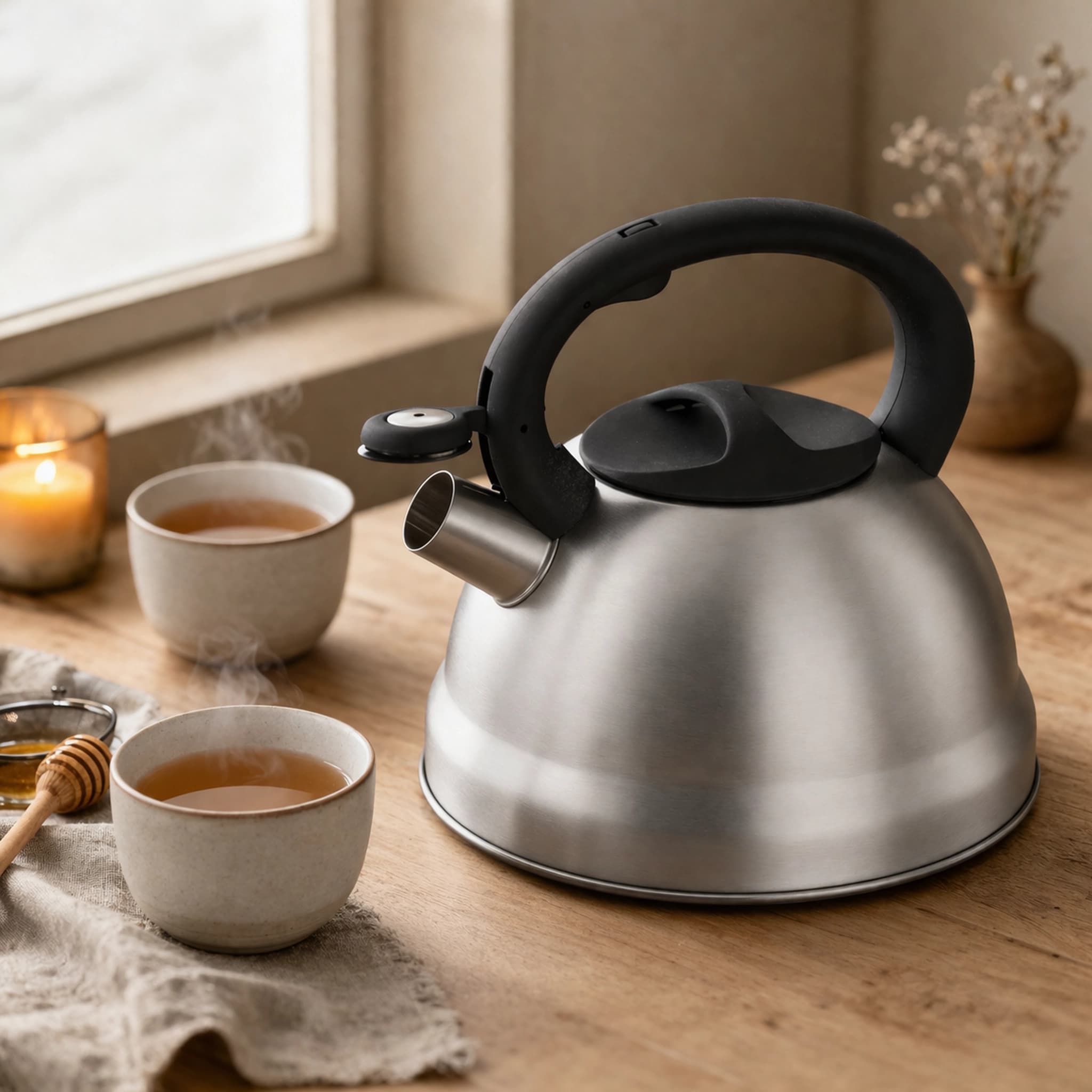 products.photoOf Stainless Steel Whistling Kettle 2.5L Silver KlonBerg KB-1017