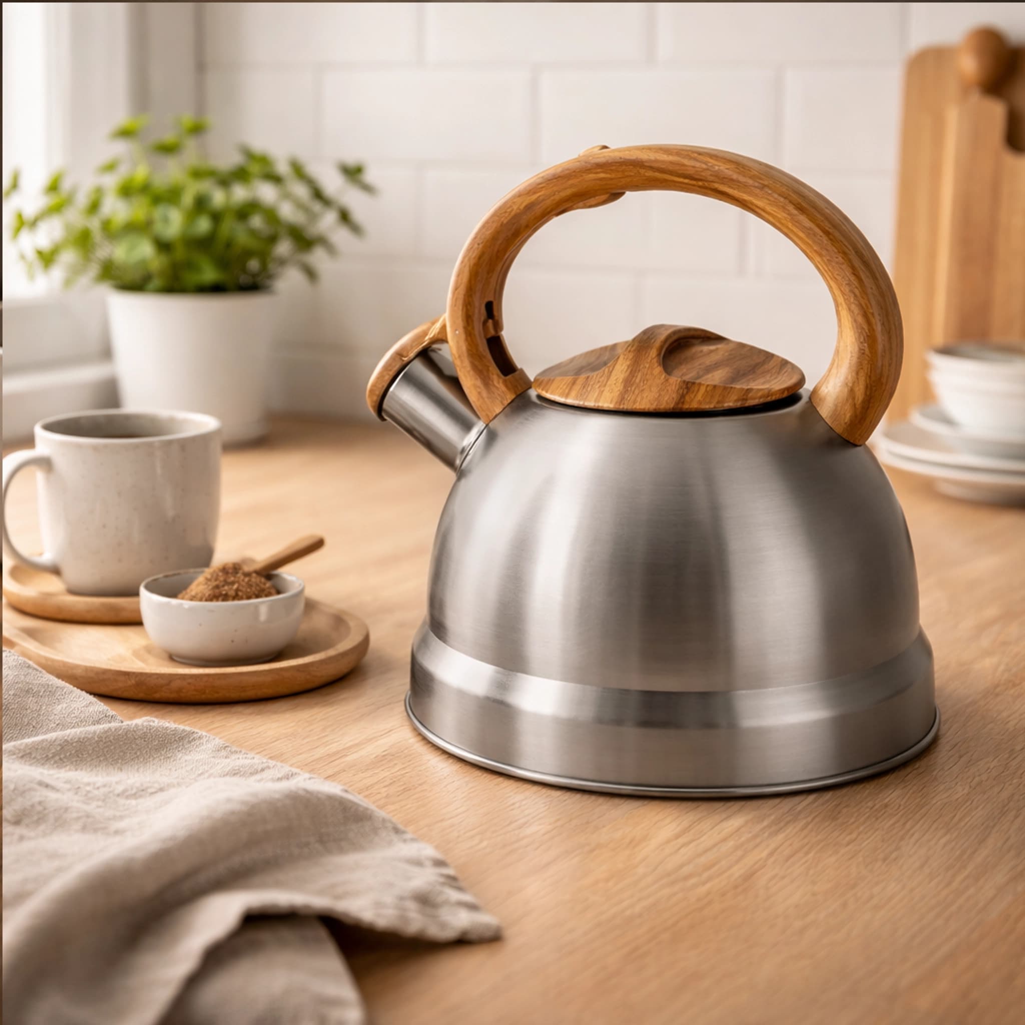 products.photoOf Stainless Steel Whistling Kettle 2.5L Silver for Induction KlonBerg KB-1018