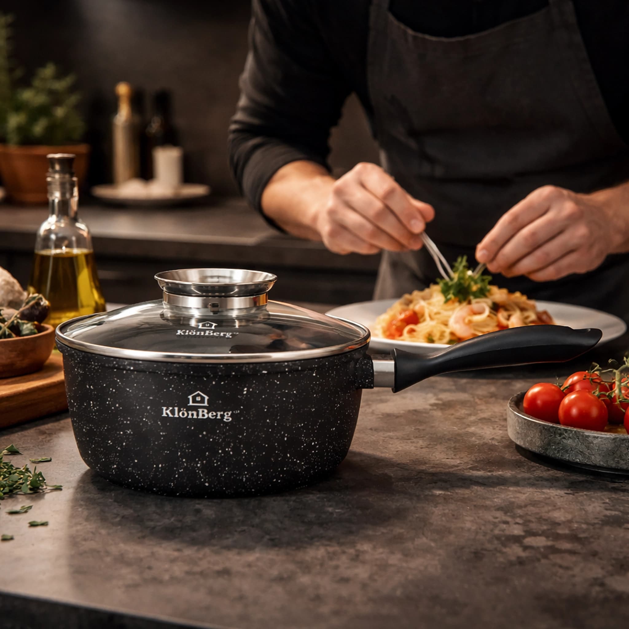 products.photoOf Sauce Pan 20cm 2.5L Ceramic Non-Stick with Glass Lid for Induction KB-4020
