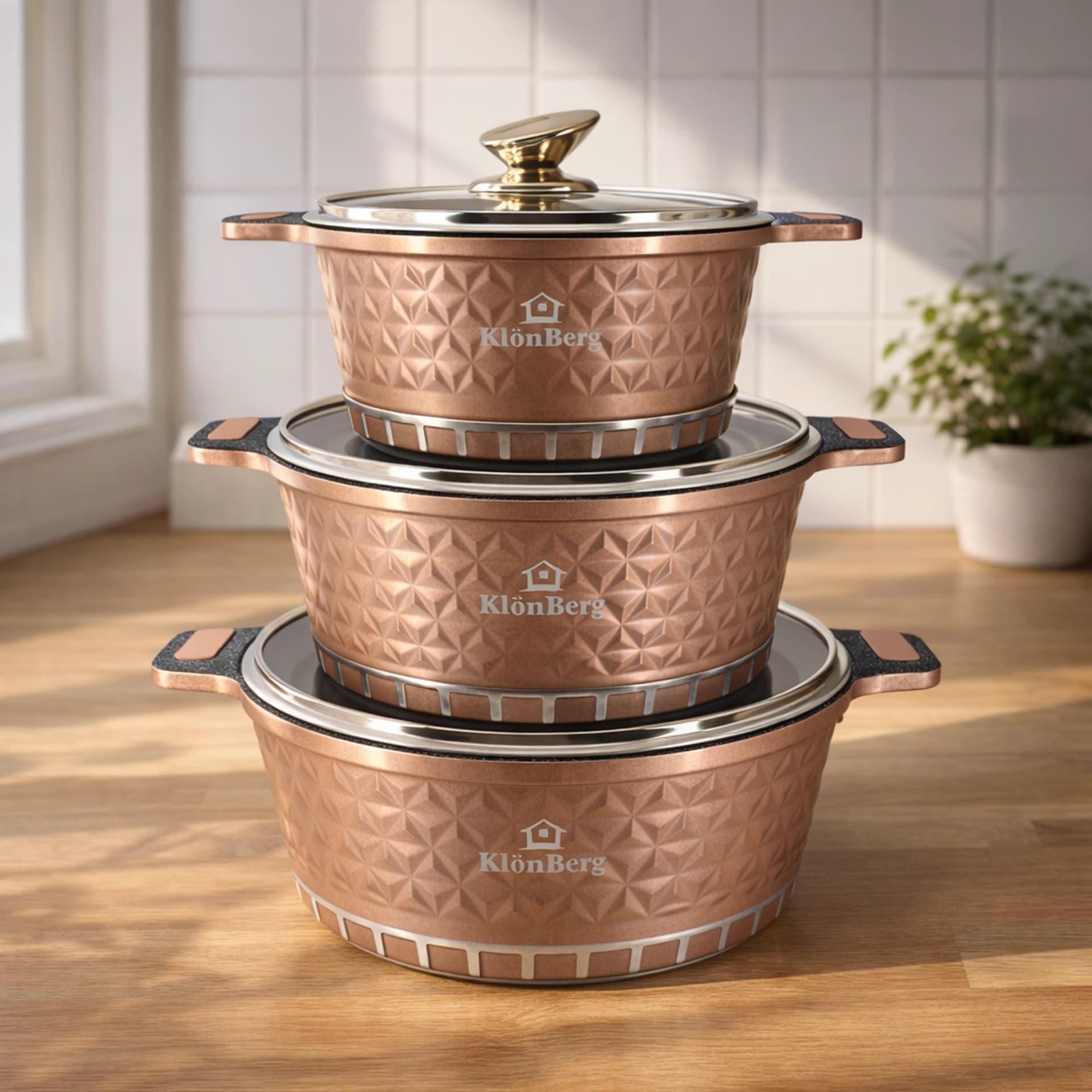 products.photoOf Ceramic Marble Non-Stick Cookware Set 6 Pcs KB-4210