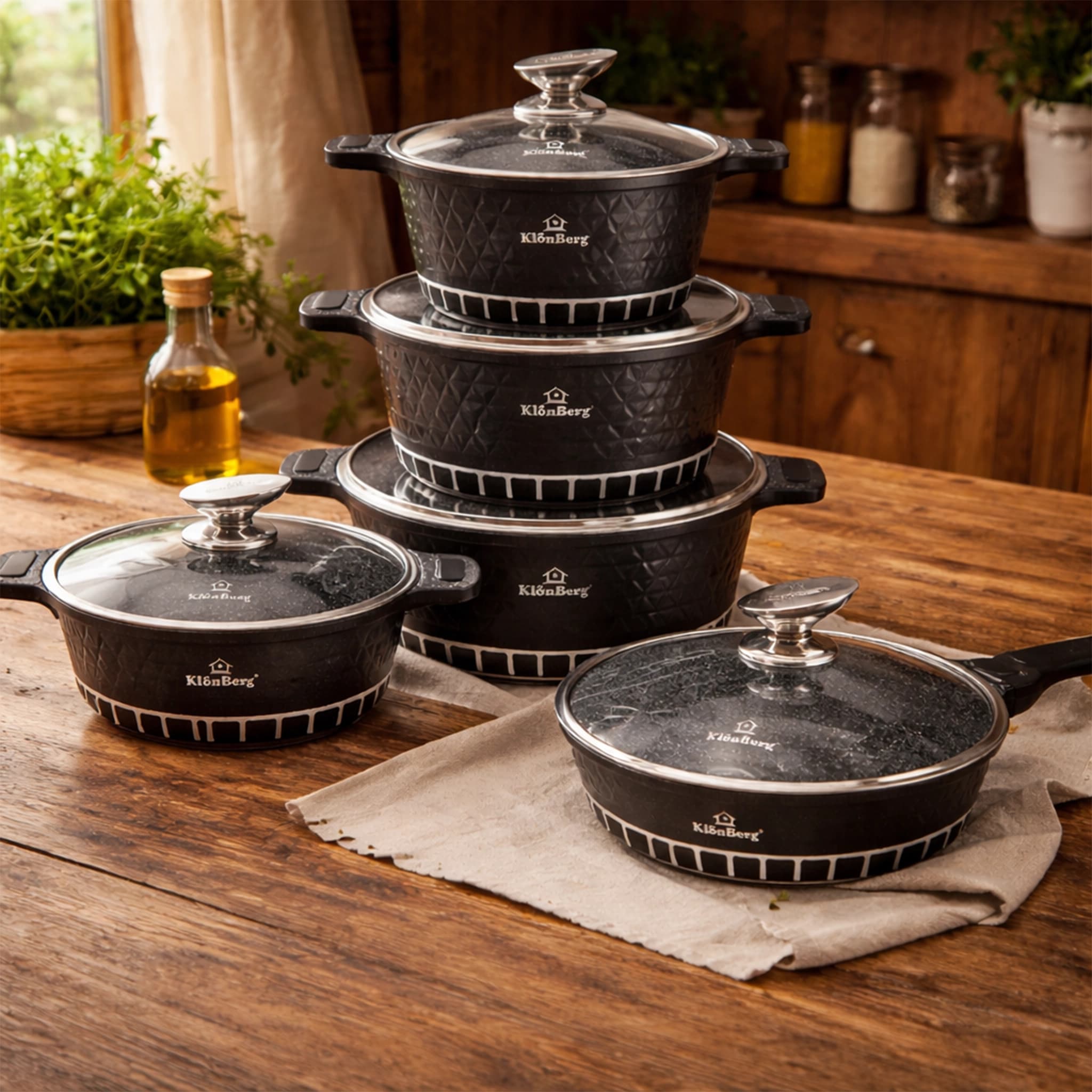 products.photoOf Ceramic Marble Non Stick Cookware Set 10pcs KB-4217