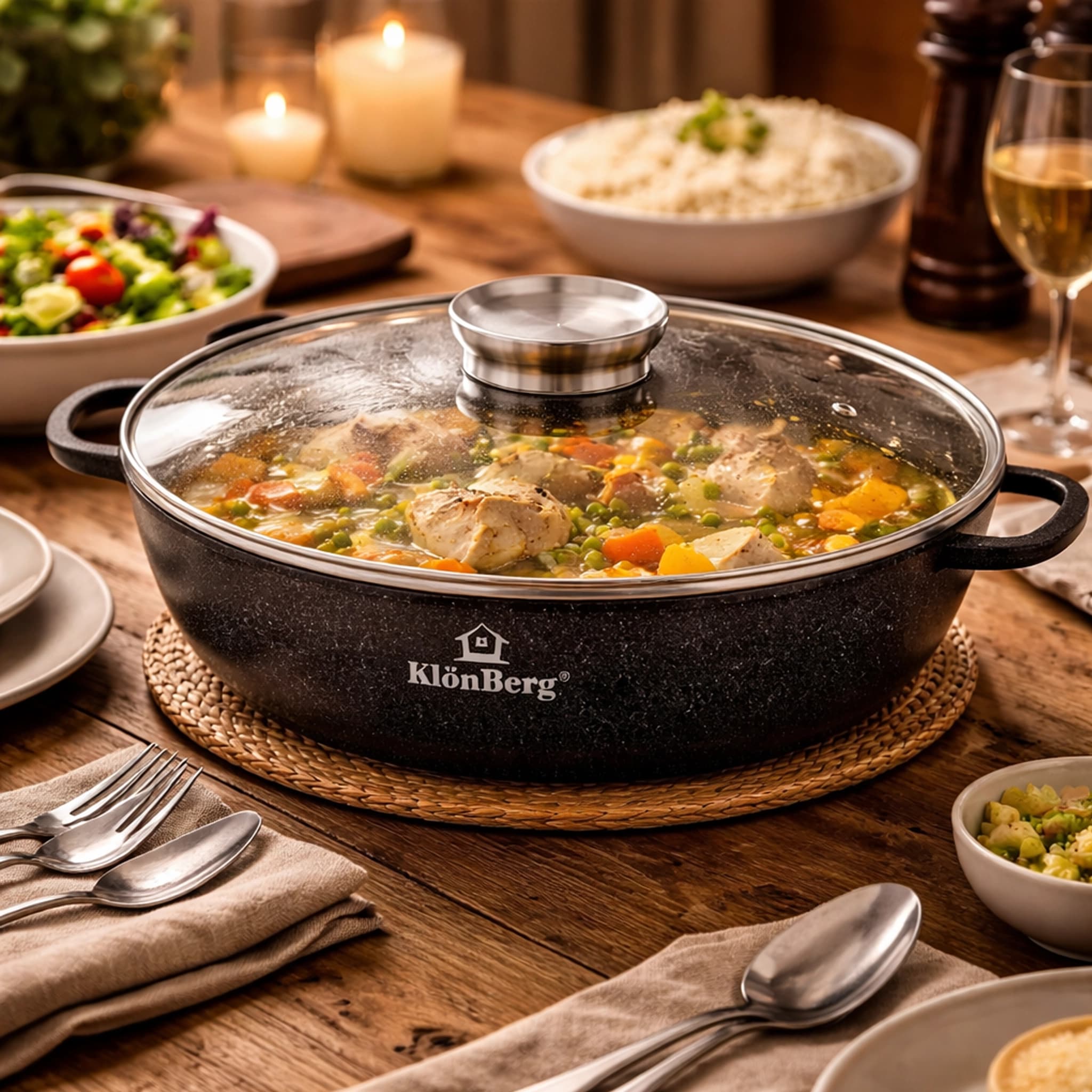 products.photoOf Roasting Pan with Lid 38 Cm Non Stick Ceramic Coating Black Induction Safe KB-4037