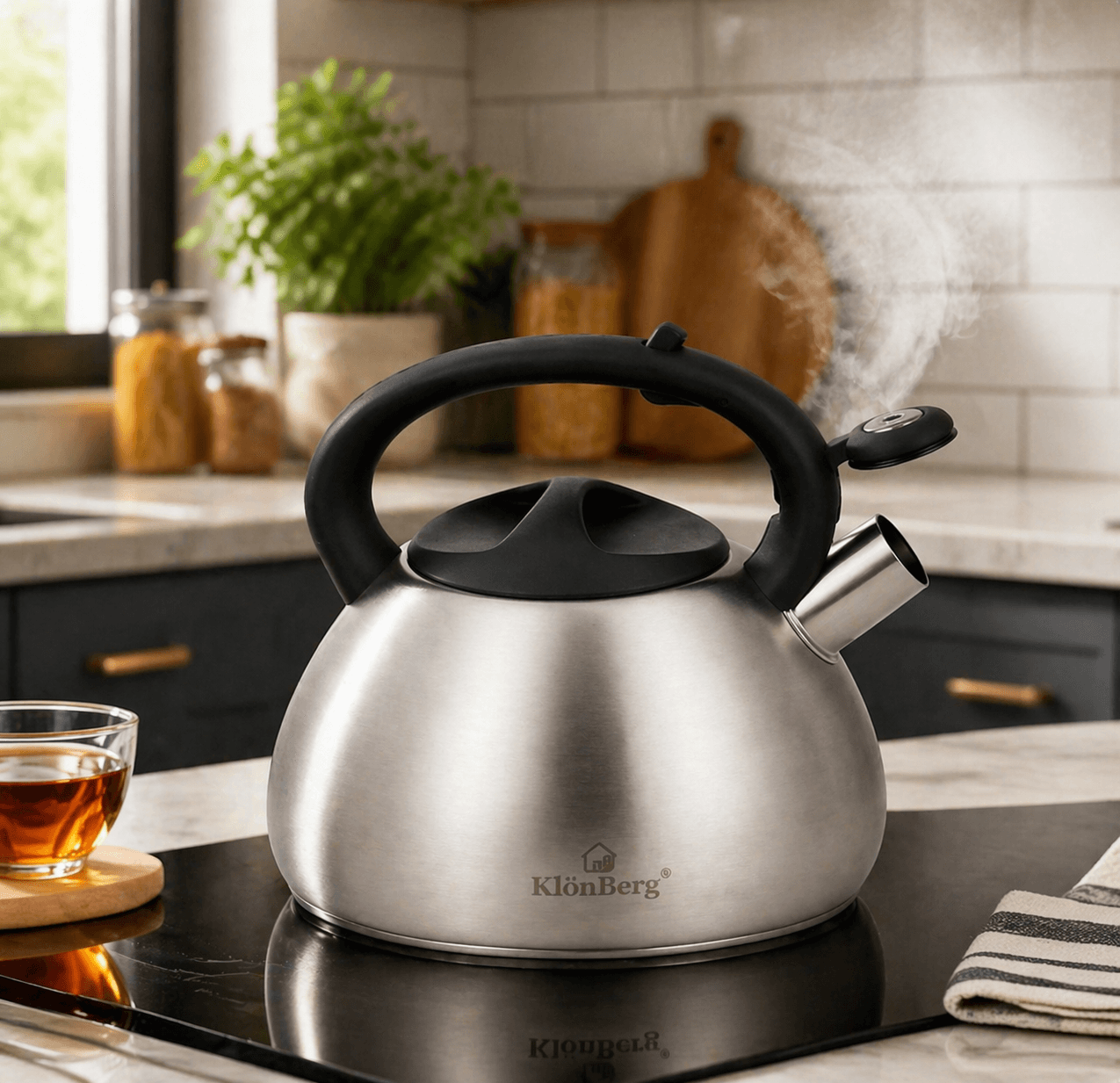 products.photoOf Stainless Steel Whistling Tea Kettle 3L Induction Compatible KB-1022