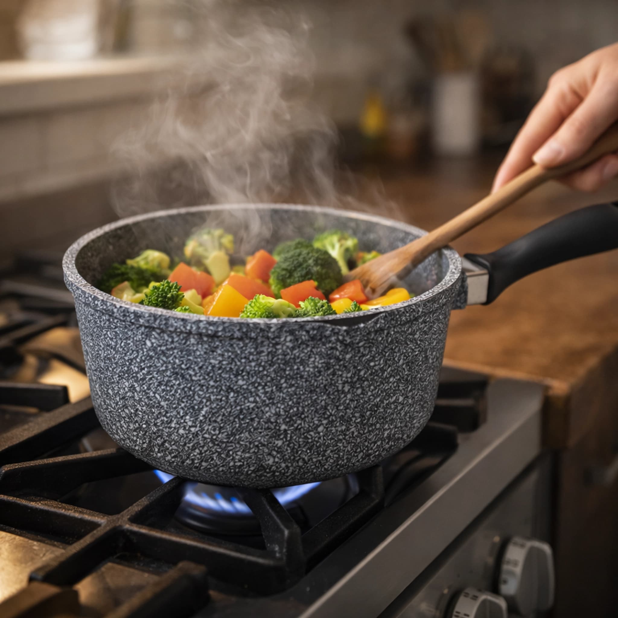 products.photoOf Saucepan 16cm 1.4L Ceramic Non Stick with Glass Lid for Induction KB-3918