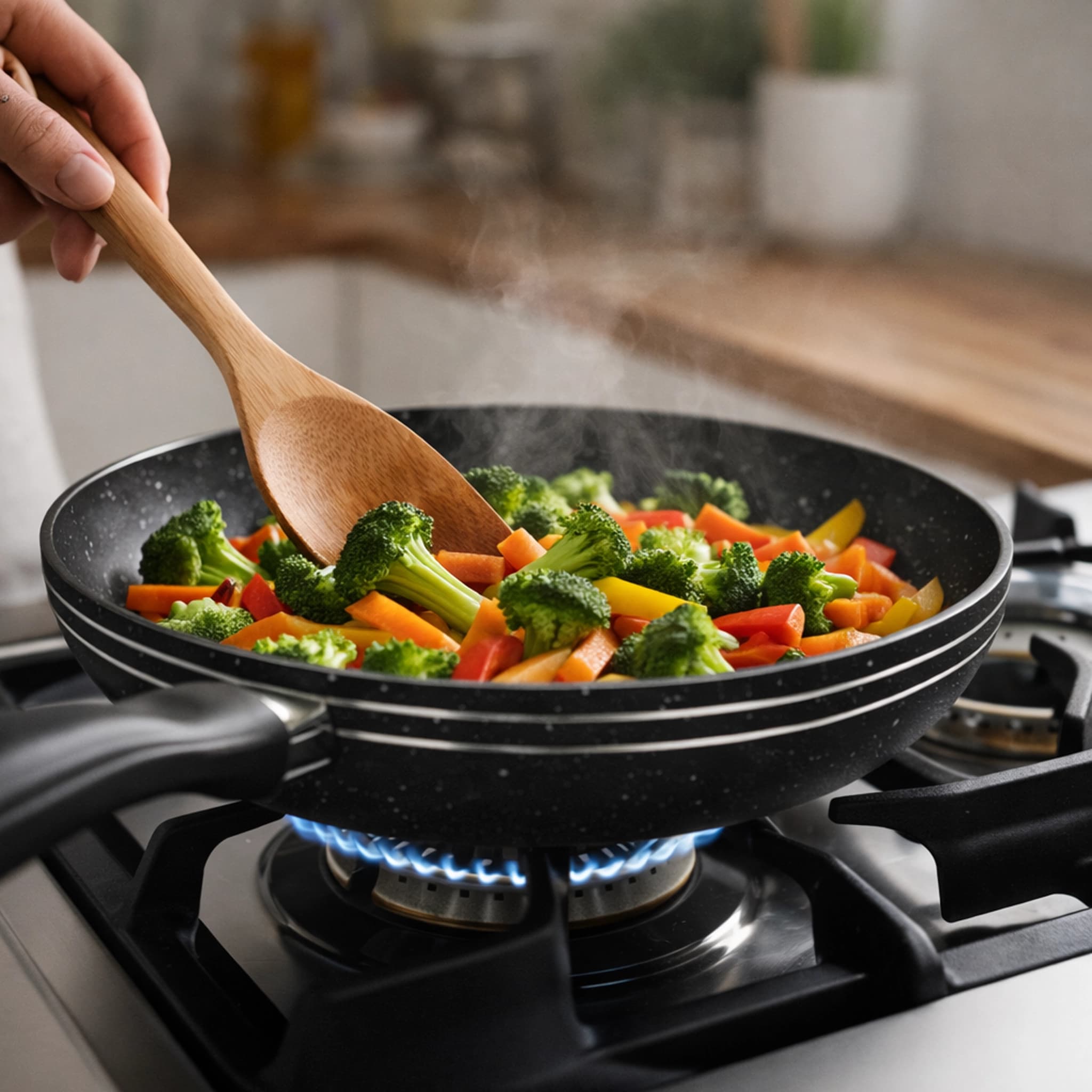 products.photoOf Marble Coating Non Stick Frying Pan with Lid 26cm 2.8L Aluminum Induction Gas KB-8615