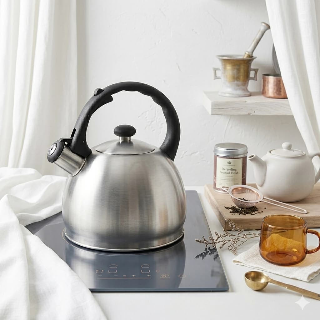 products.photoOf Stainless Steel Whistling Tea Kettle 1.5L Induction Compatible KB-1006