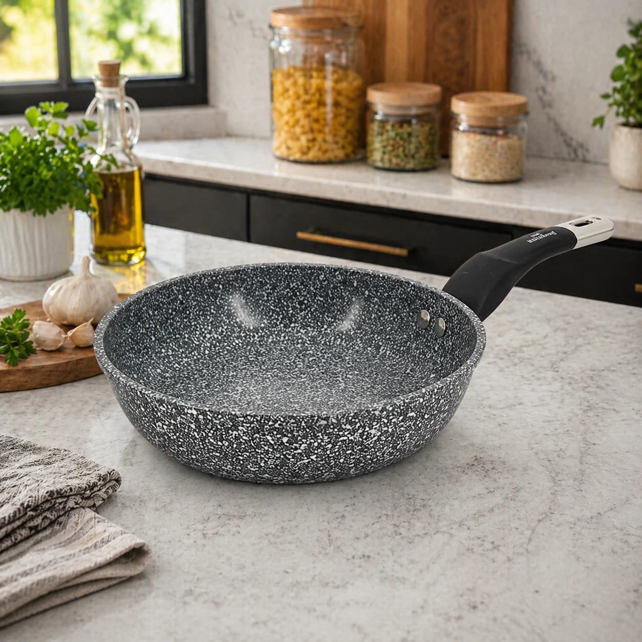 products.photoOf Granite Coating Frying Pan 20cm Non-Stick Pressed Aluminum Induction KB-8632