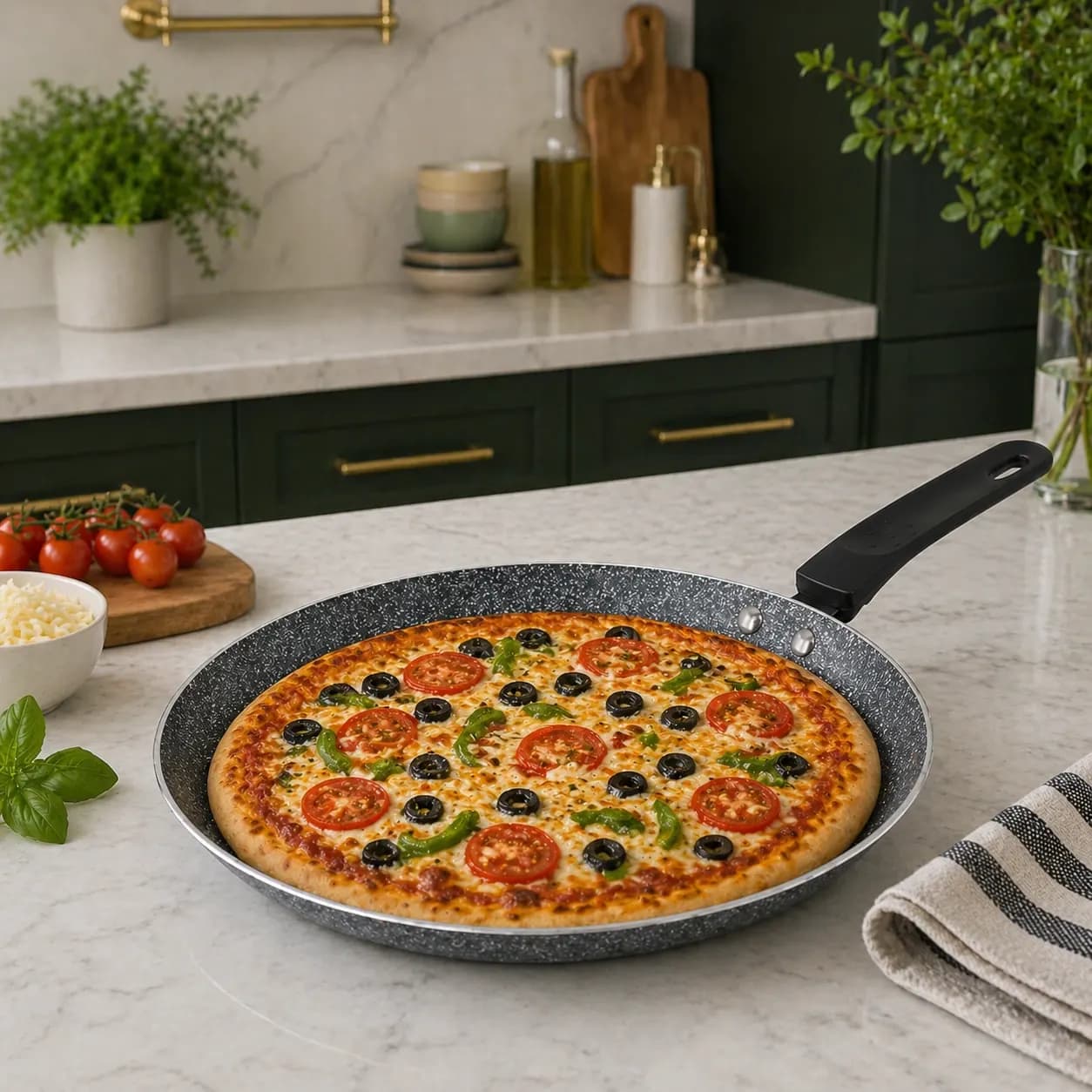 products.photoOf Pizza Pan 28cm Granite Non Stick Pressed Aluminum Induction Compatible KB-8717