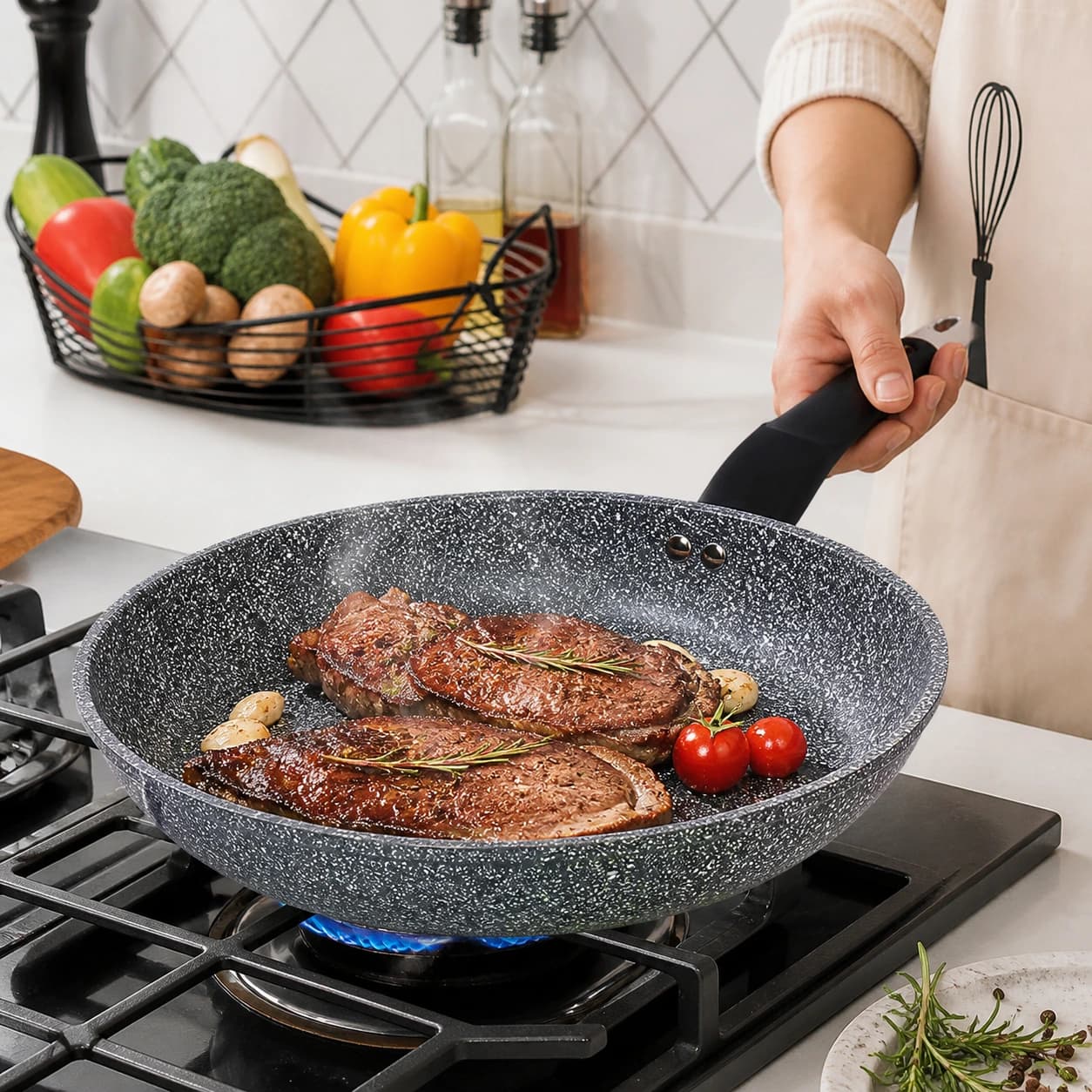products.photoOf Granite Coating Frying Pan 32cm Non-Stick Pressed Aluminum Pan Induction KB-8637