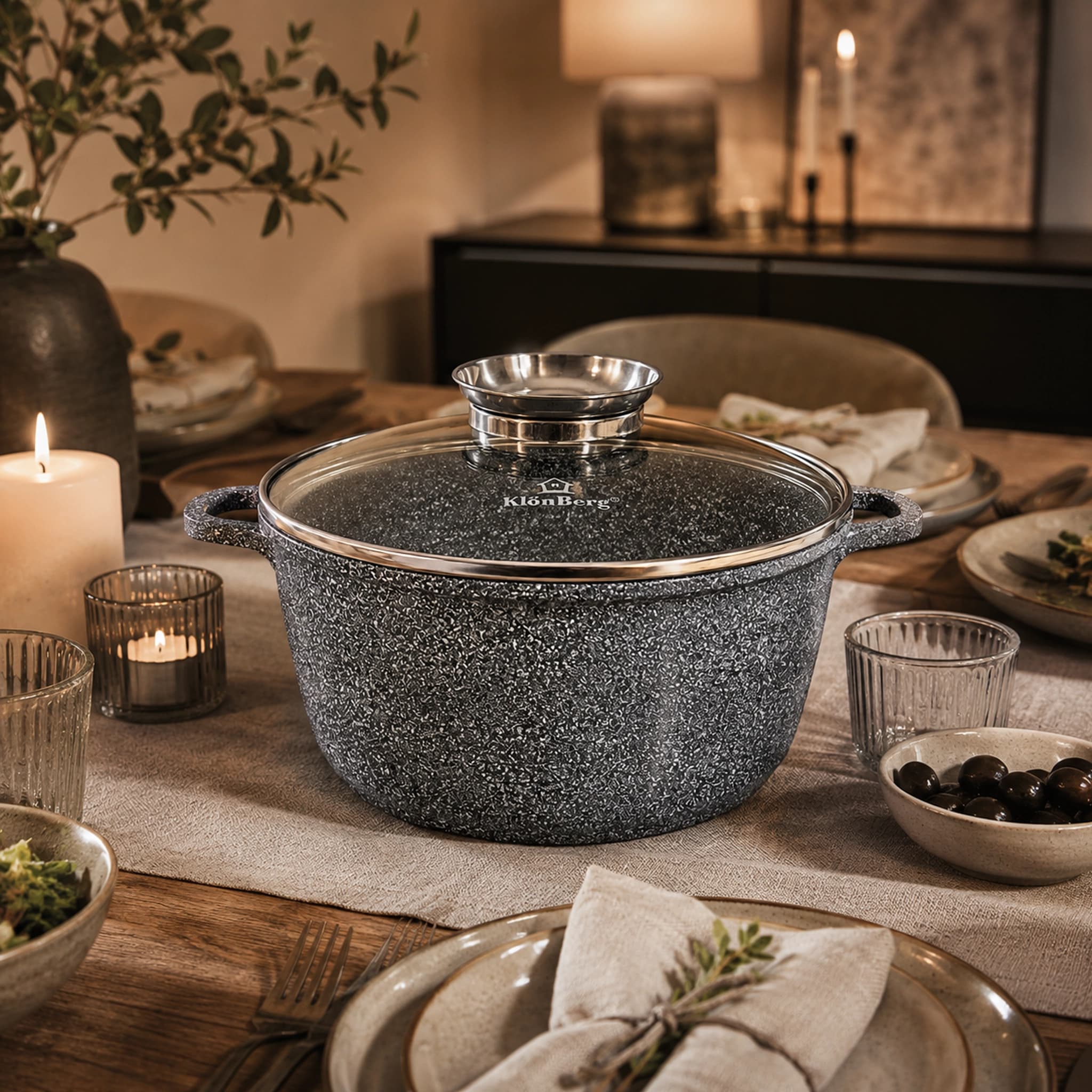 products.photoOf Ceramic Marble Soup Pot 2.4L Non-Stick Induction Cooking Pot 20cm KB-3903