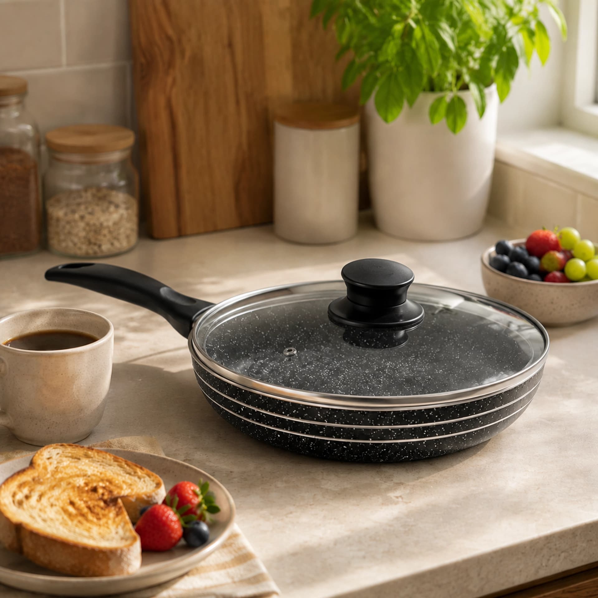 products.photoOf KlonBerg 22cm Non-Stick Marble Frying Pan – Induction Safe KB-8810
