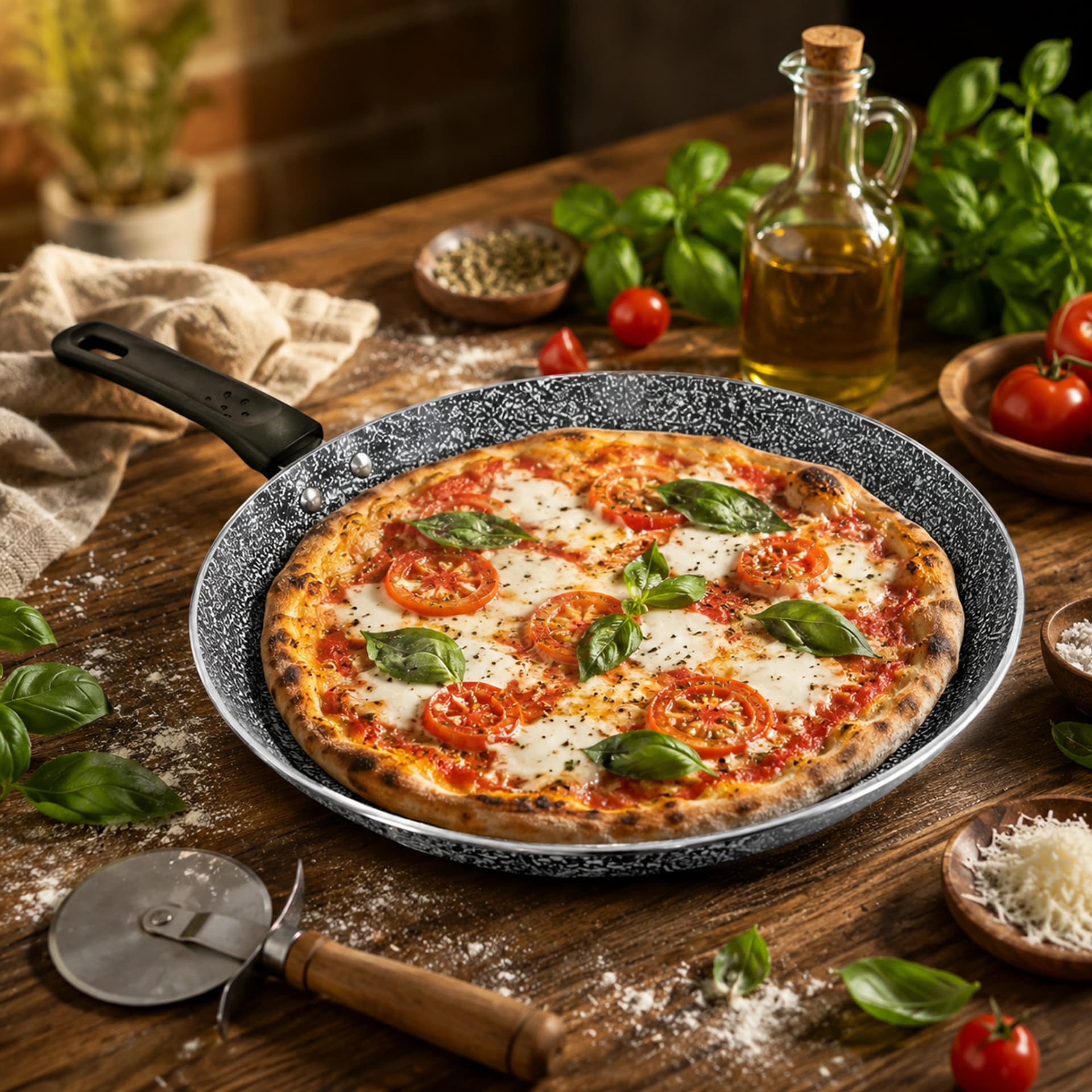 products.photoOf Granite Non Stick-Pizza Pan 22CM with Pressed Aluminum Induction Compatible-KB-8714
