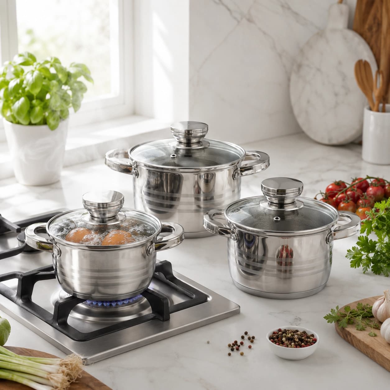products.photoOf 6 Piece Stainless Steel Cookware Set 9-Layer Base KB-3036