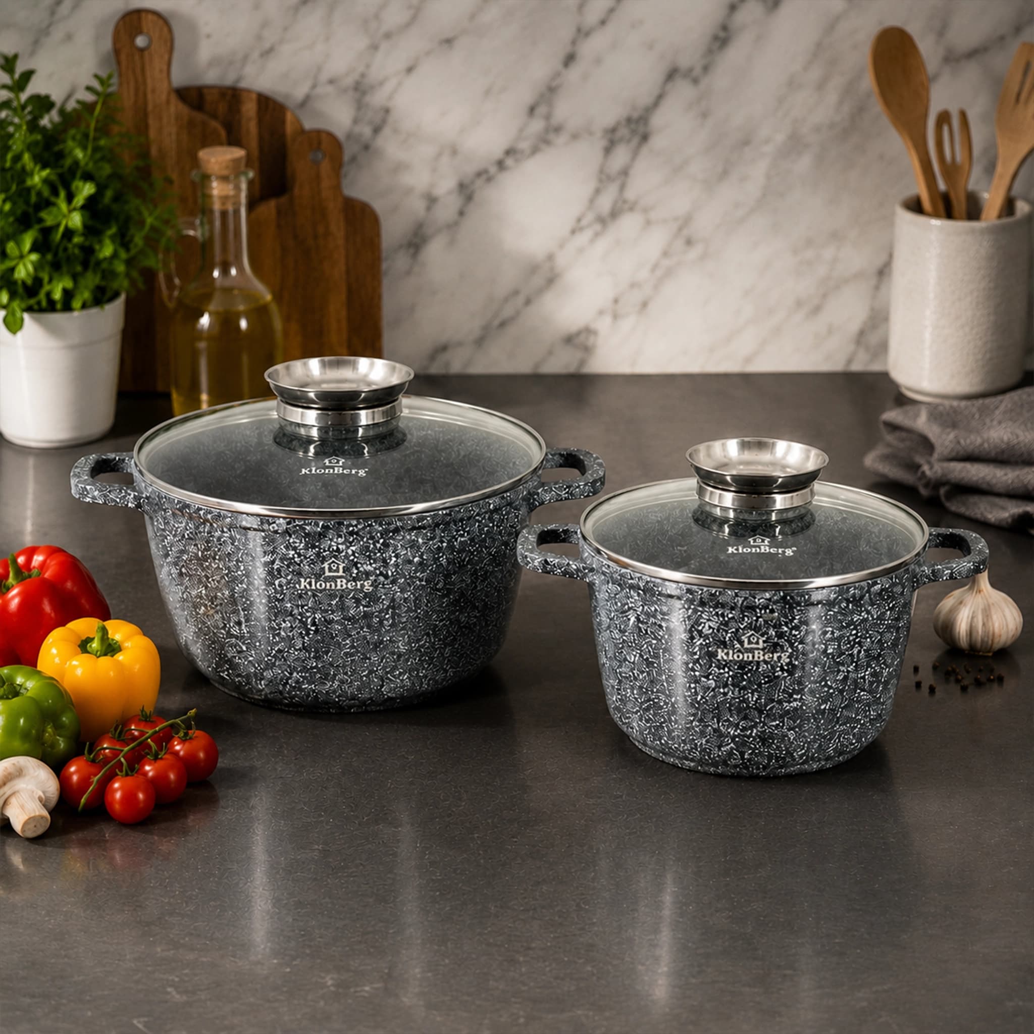 products.photoOf Ceramic Marble Cookware Set 4 Pcs Induction KB-3745