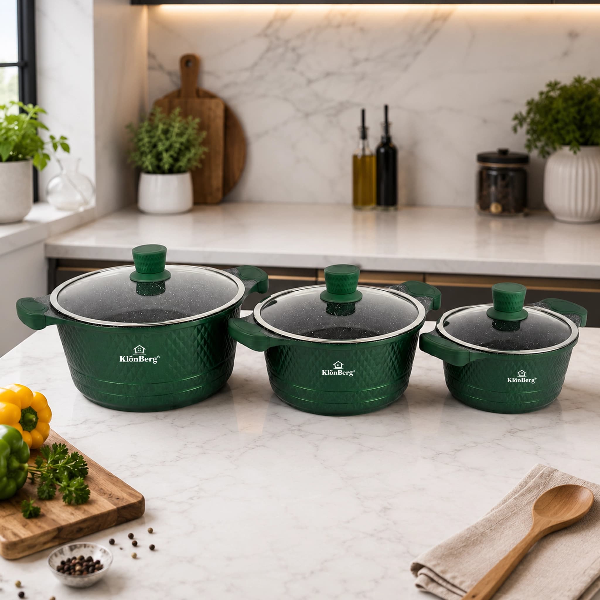products.photoOf Ceramic Marble Cookware Set Green 6 Pcs KB-4222