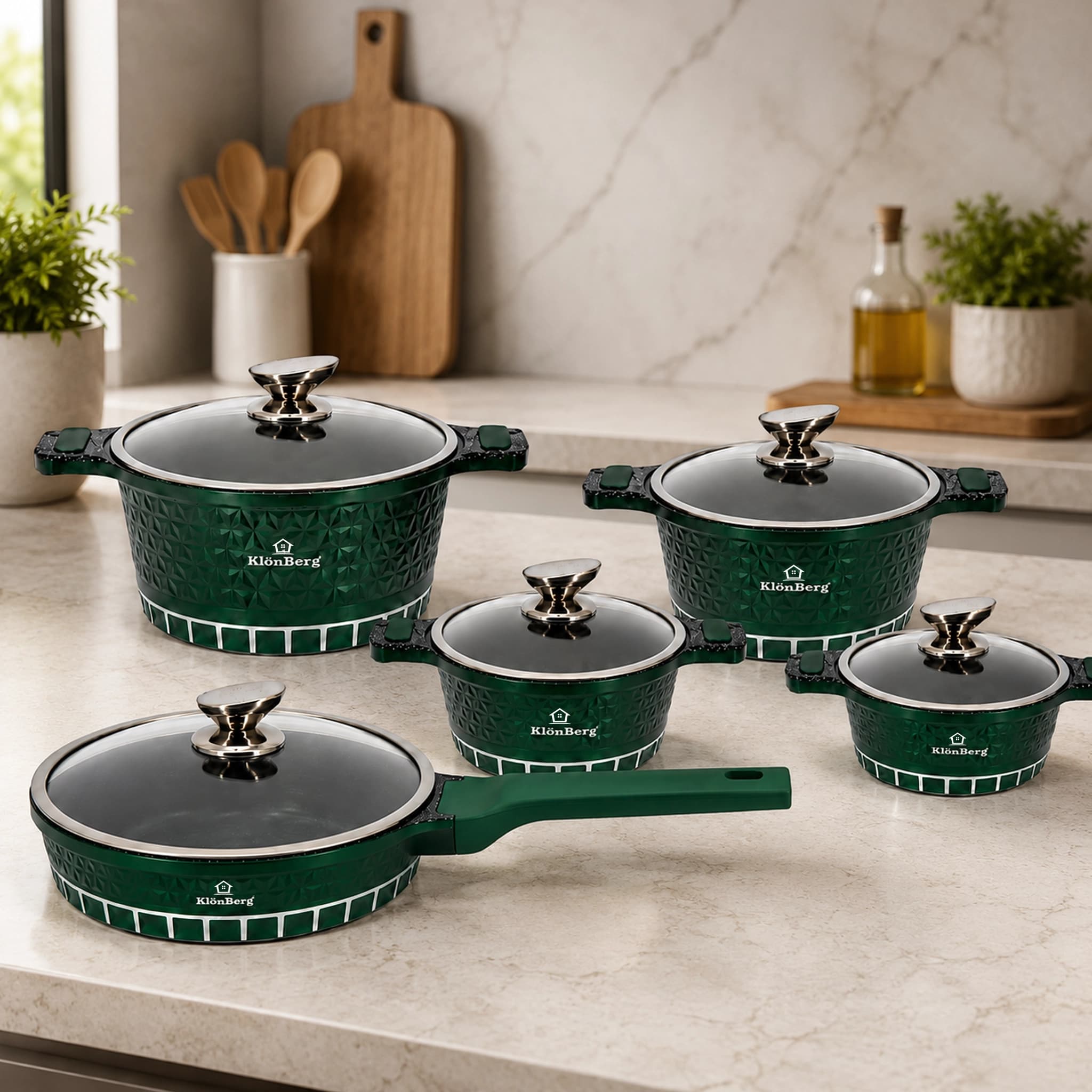 products.photoOf Ceramic Marble Cookware Set 10 Piece Induction KB-4219