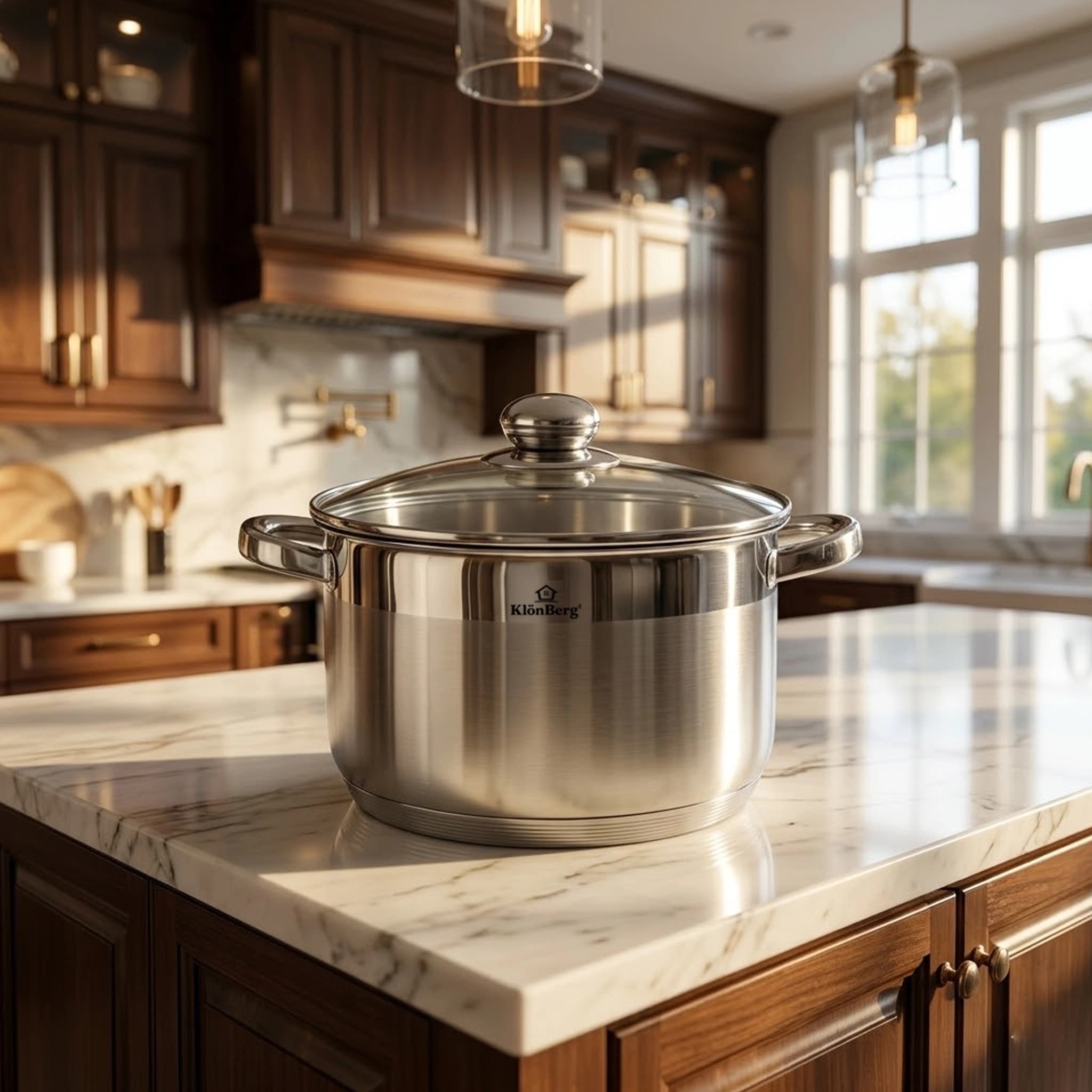 products.photoOf Stainless Steel Pot Set 4 Pcs with Glass Lids and 5 Layer Base KB-2575