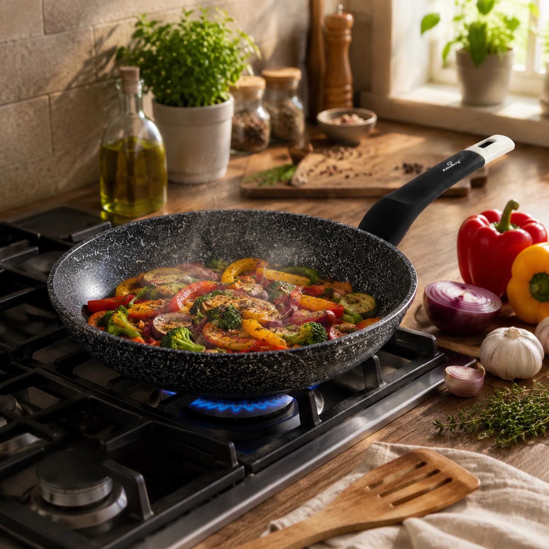 products.photoOf Granite Nonstick Coating Fry Pan 28cm Induction Compatible KB-8636