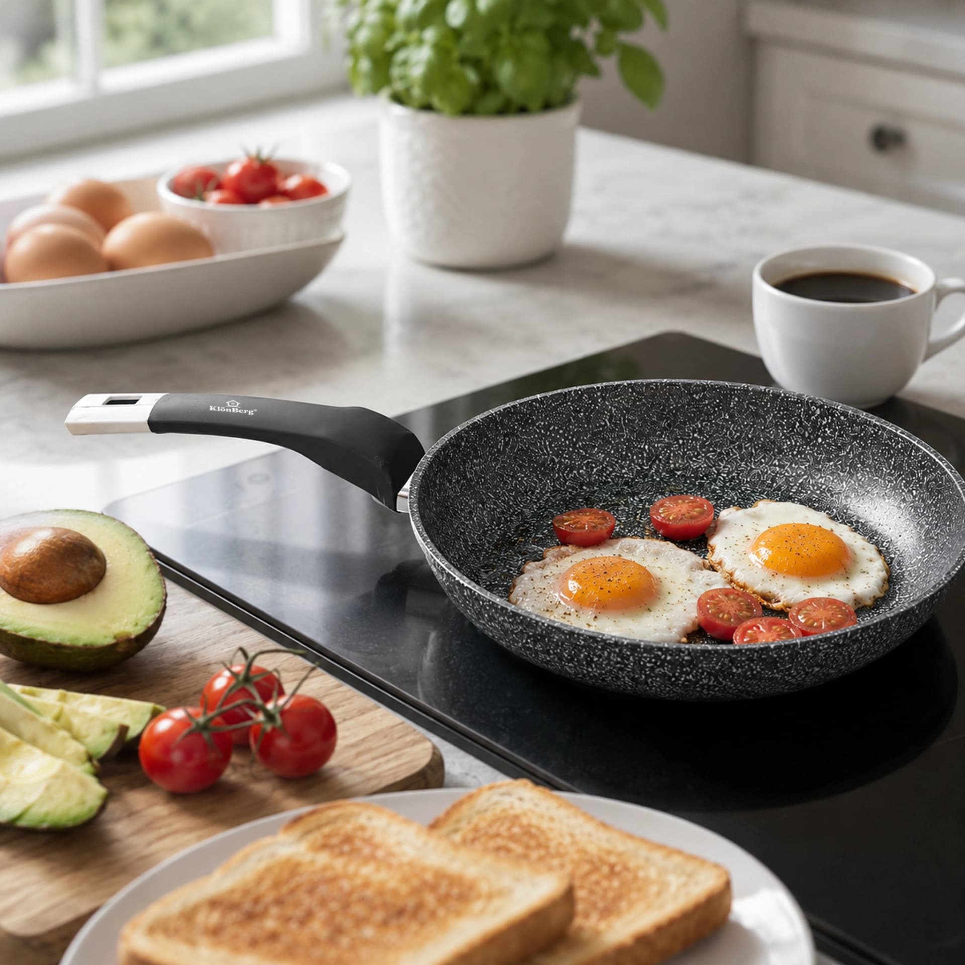 products.photoOf Granite Coating Frying Pan 32cm Non-Stick Pressed Aluminum Pan Induction KB-8637