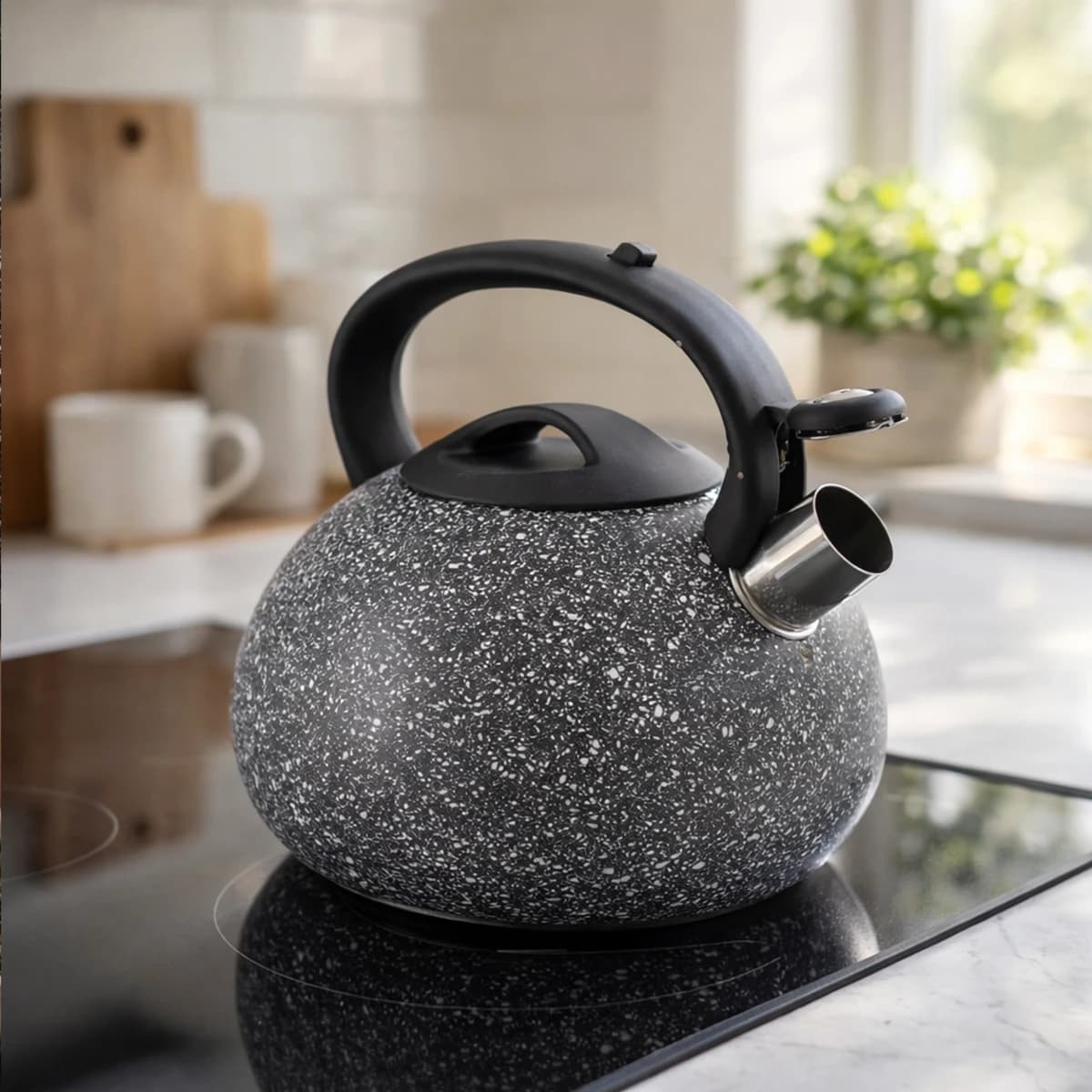 Whistling Kettle 3L Stainless Steel Granite Grey for Induction KB-6604